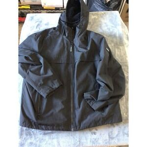 Calvin Klein Men's Black Sherpa Lined Hooded Soft Shell Zip Up Jacket